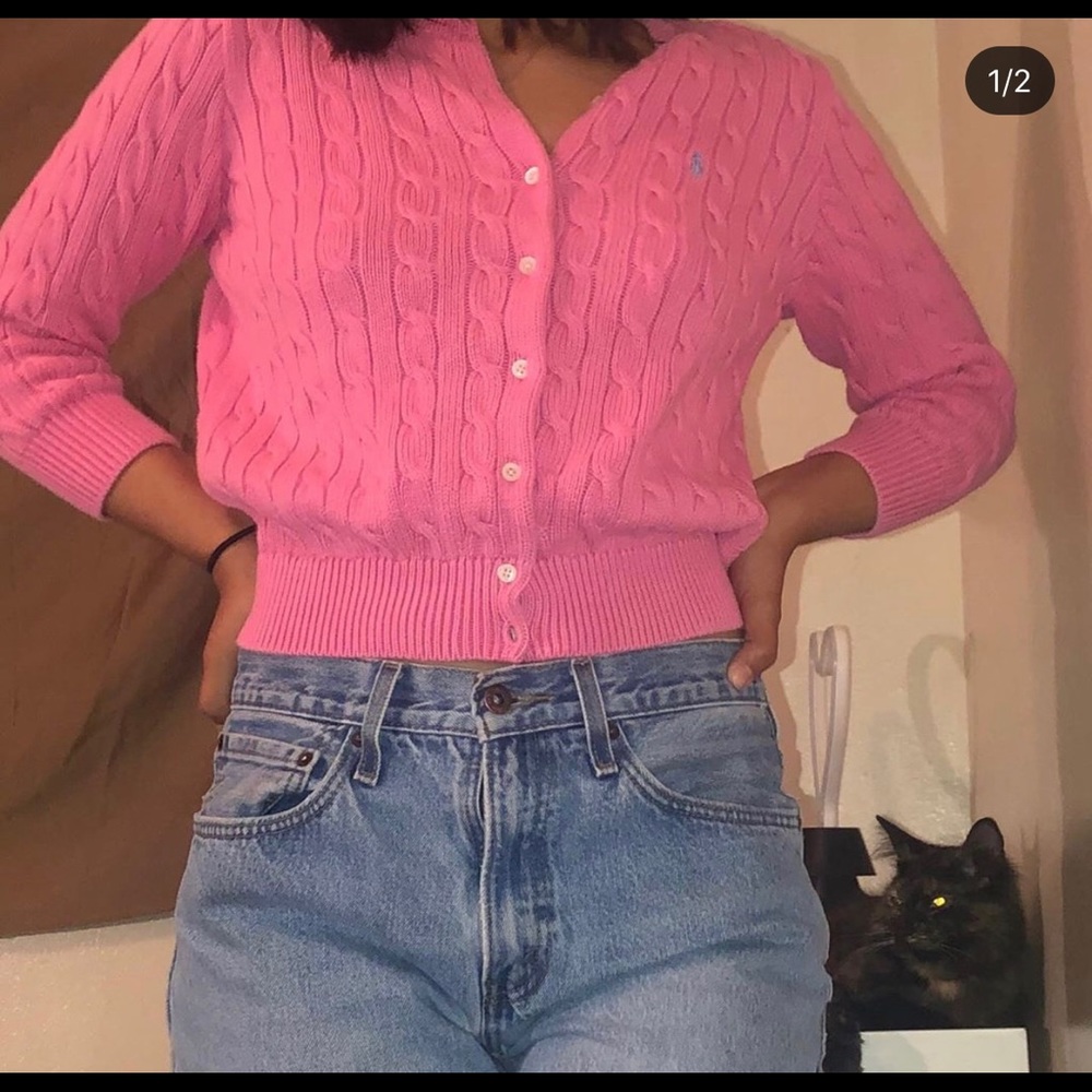 Pink Polo Cardigan